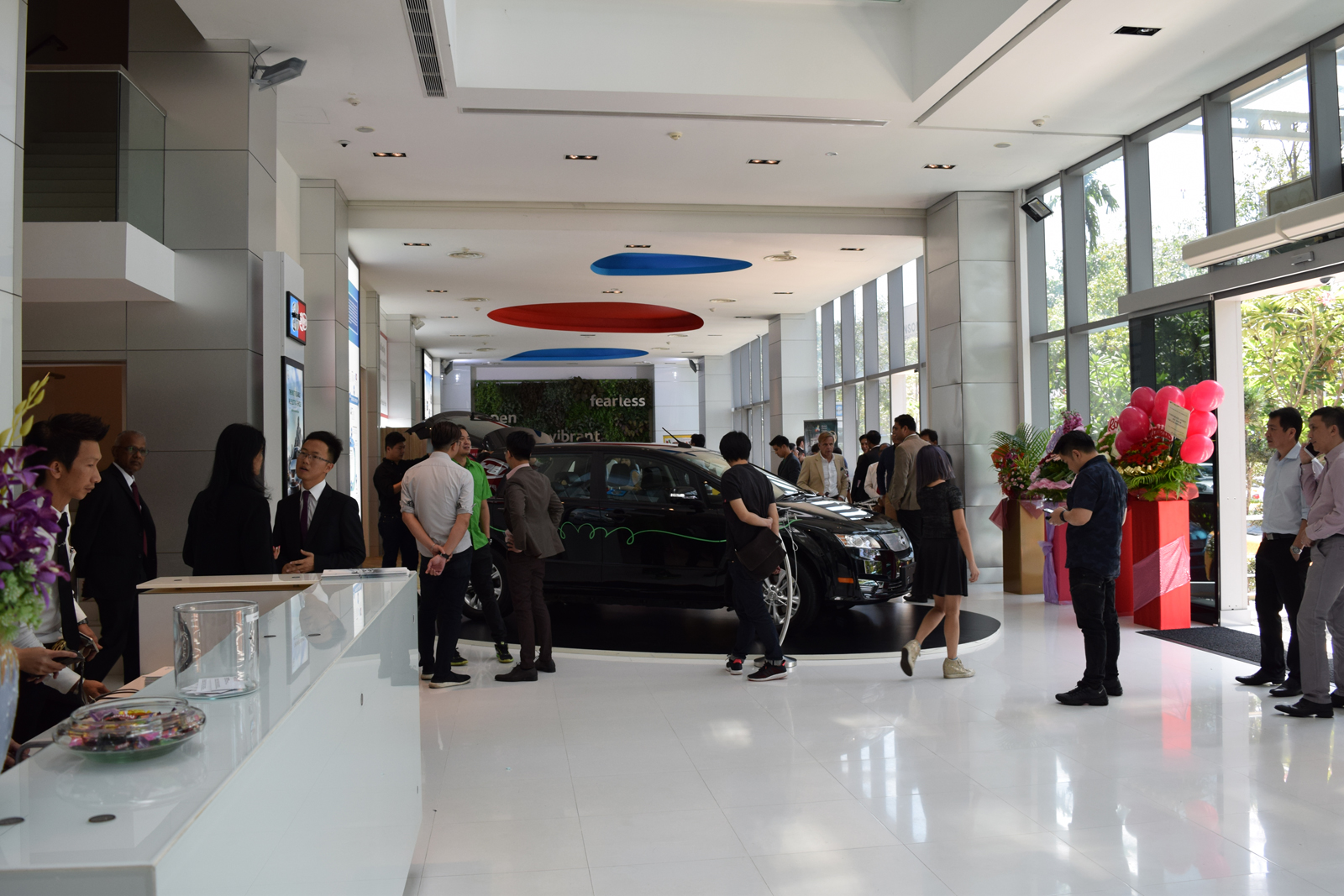 Residents of Singapore check out the first ever EV Experience Centre at the Global Innovation Centre
